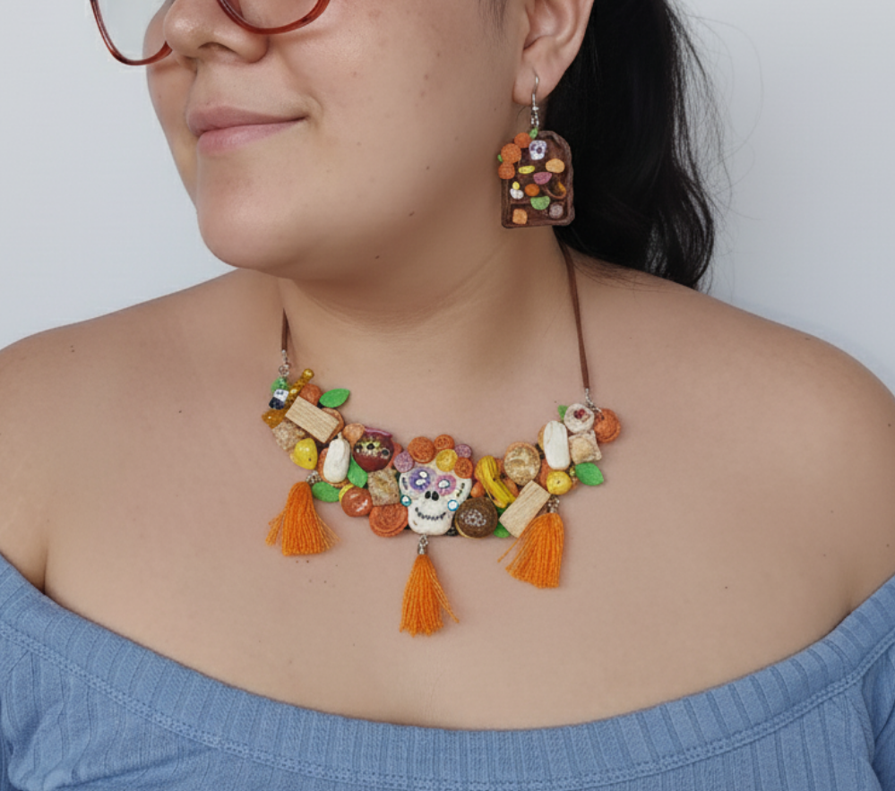 Aretes mini altar de Día de Muertos – Artesanía hecha a mano