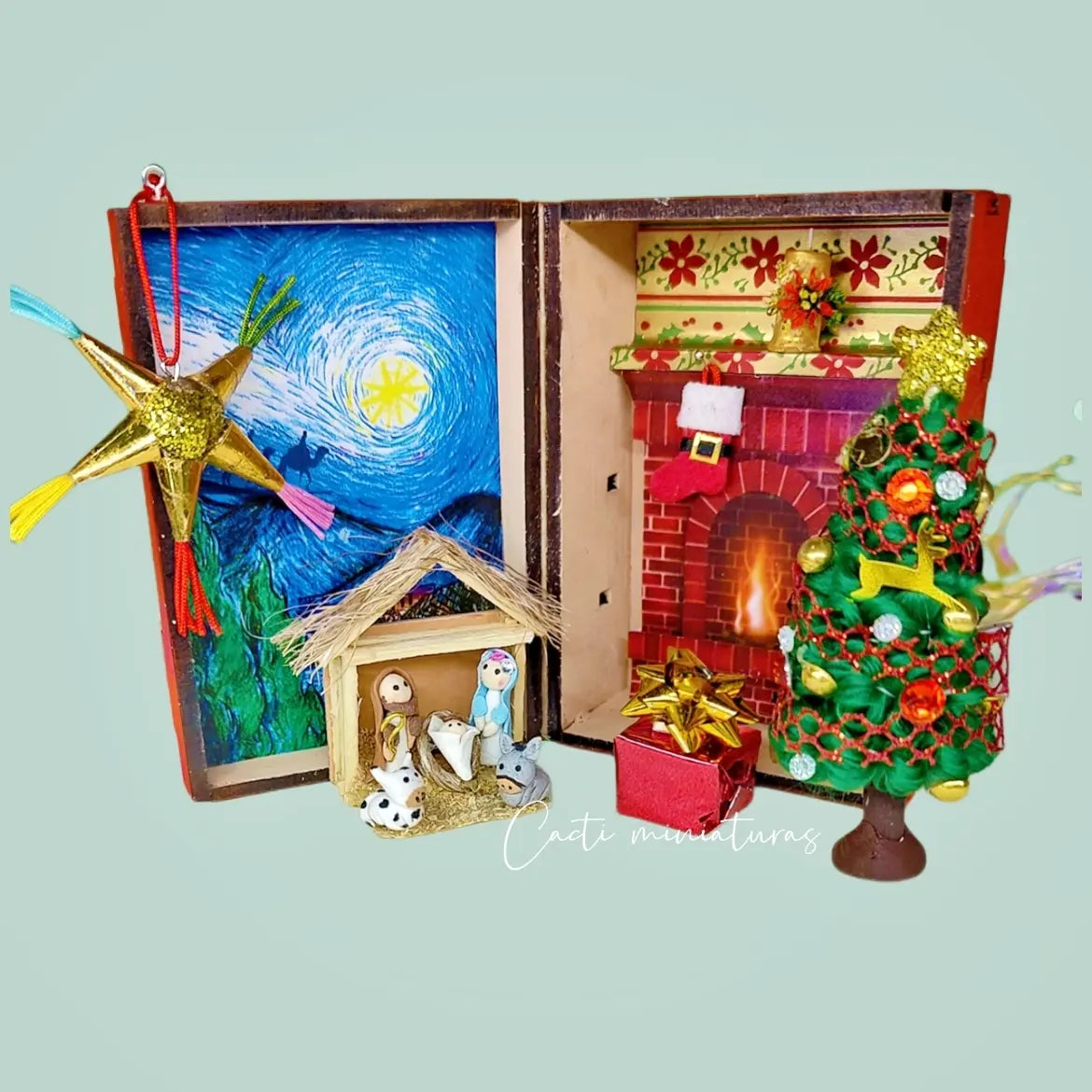 Cajita miniatura, rinconcito navideño