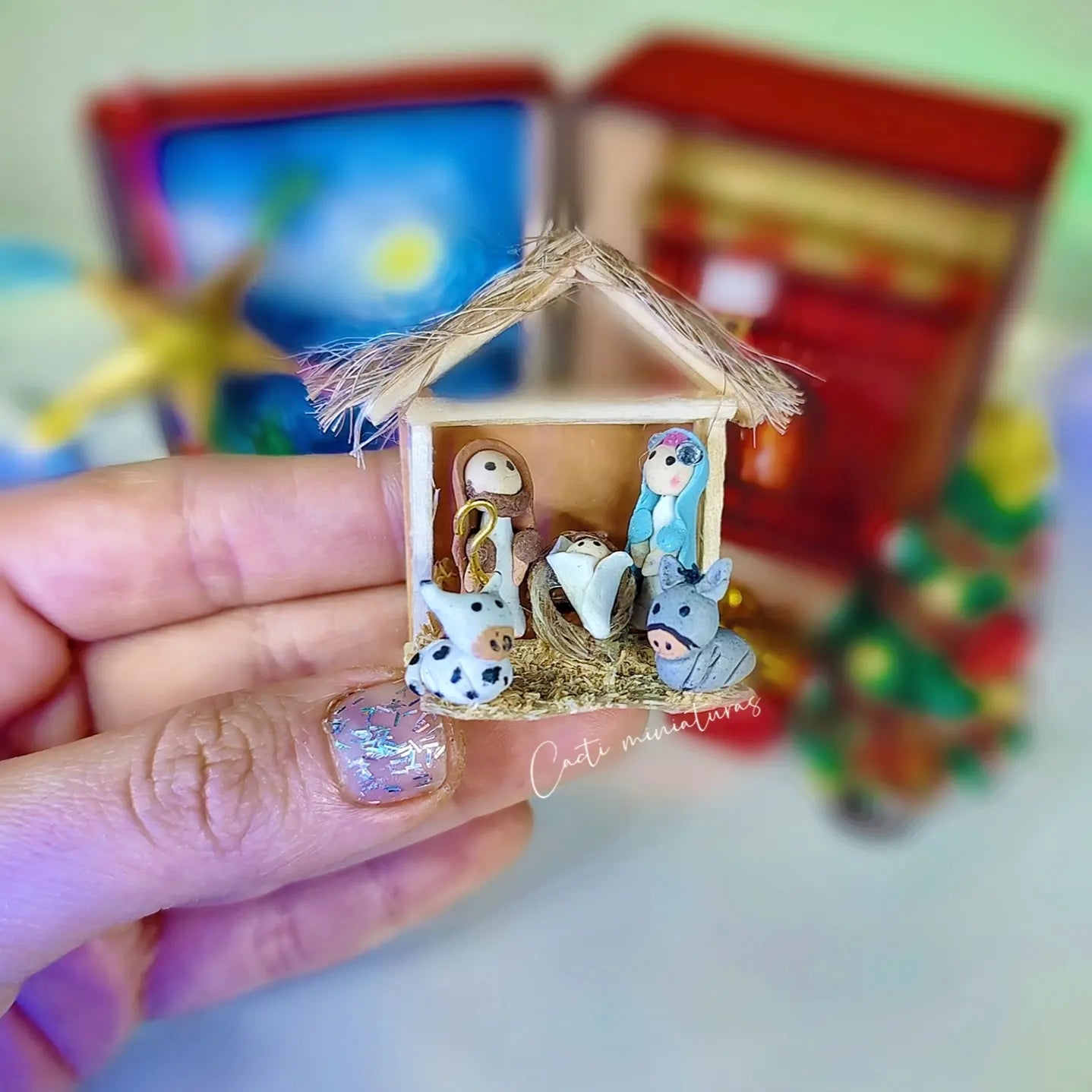 Cajita miniatura, rinconcito navideño