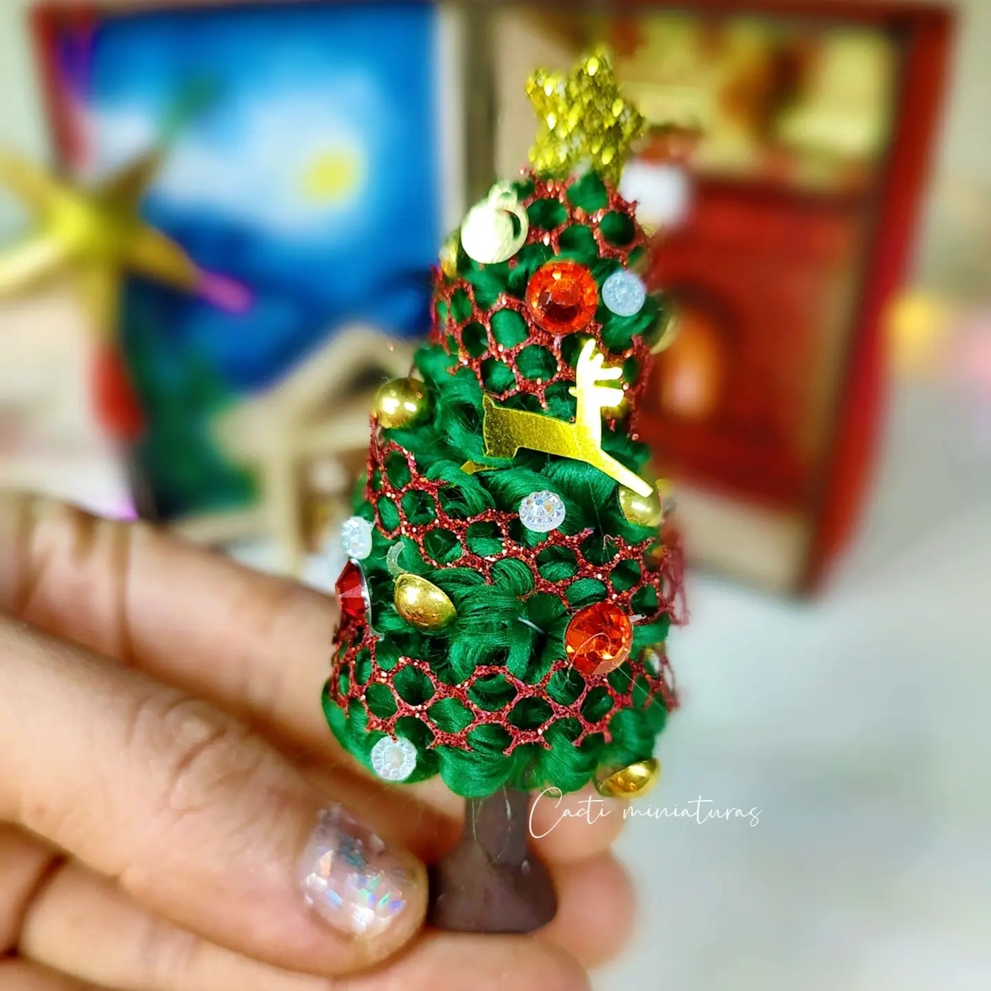 Cajita miniatura, rinconcito navideño