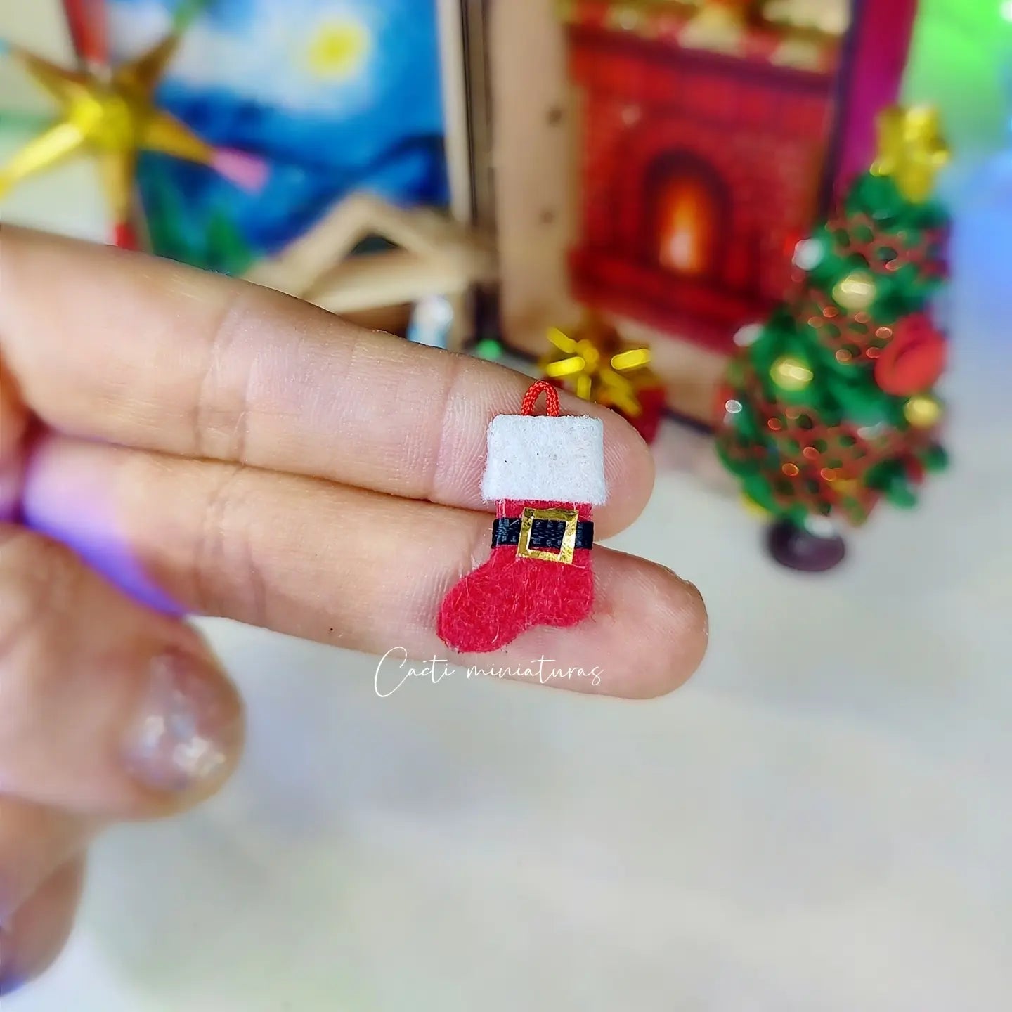 Cajita miniatura, rinconcito navideño