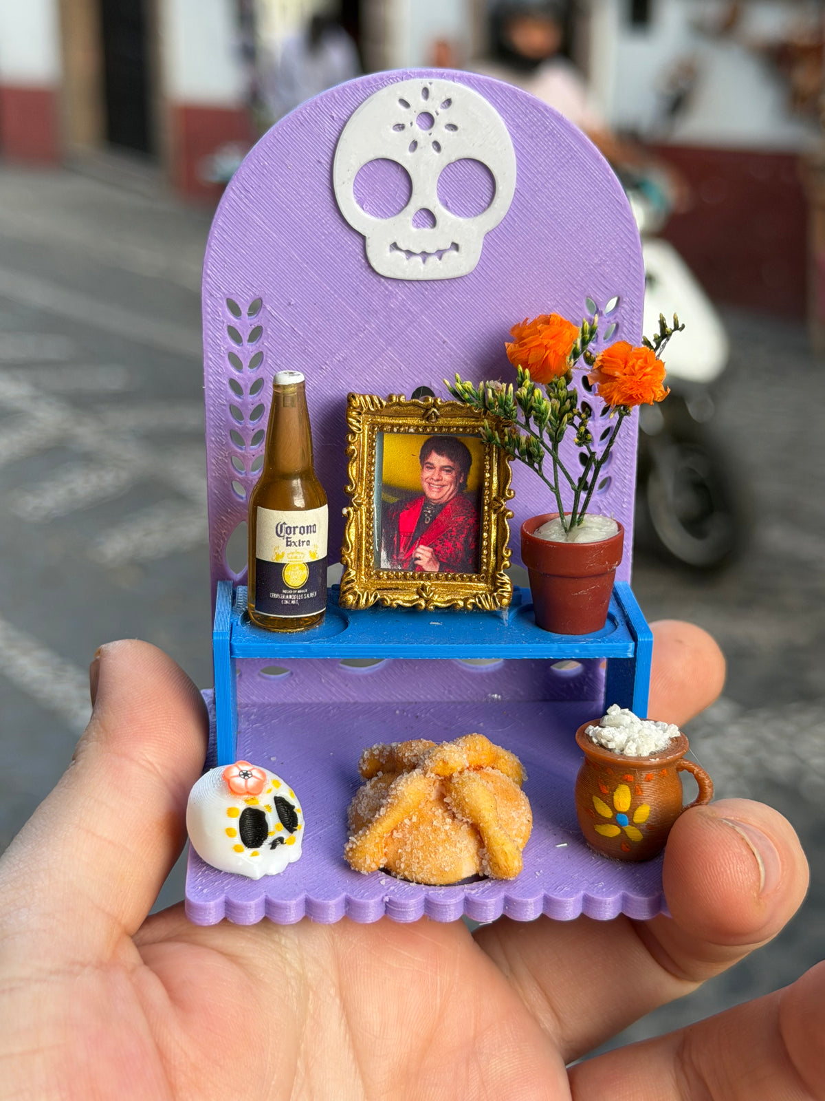 Mini altar de día de muertos en imán