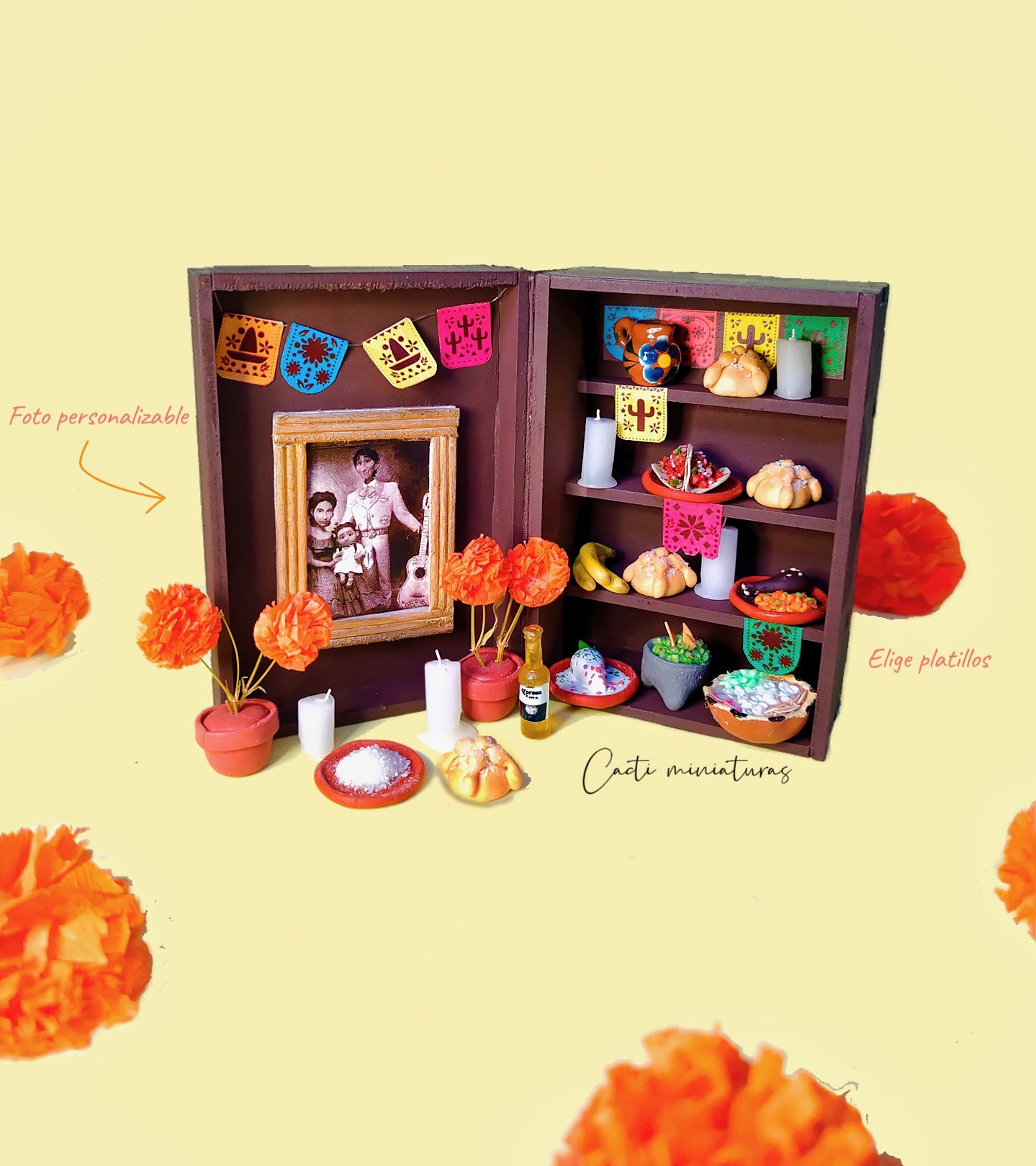 Mini Ofrenda Rug Mini ofrenda artesanal - Personalizada día de muertos – Cacti miniaturas