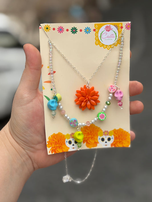 Collar día muertos doble