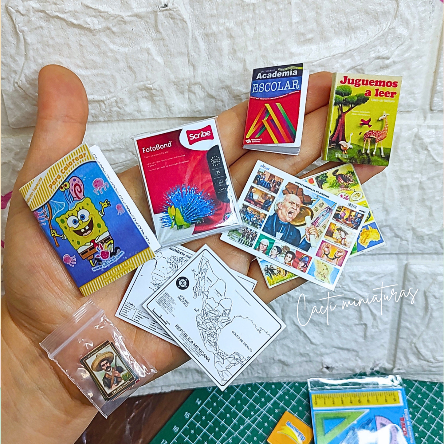 Kit miniatura papelera - artesanal