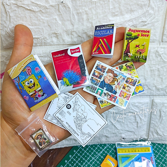 Kit miniatura papelera - artesanal